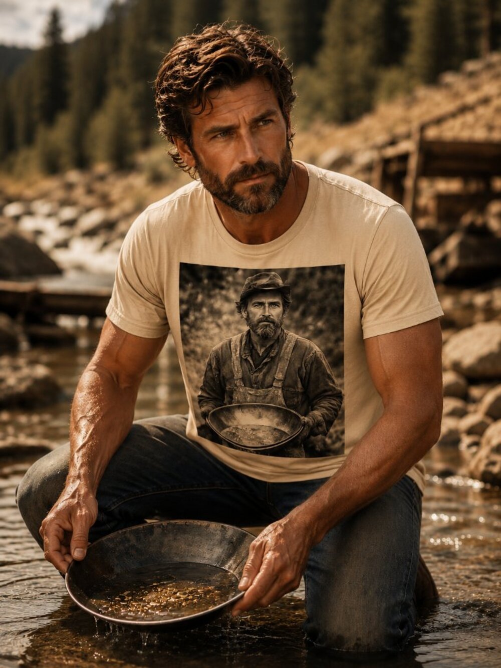 Gold Rush Dreams Vintage Tee HATMAN ORIGINALS VINTAGE STYLE T SHIRT TEE